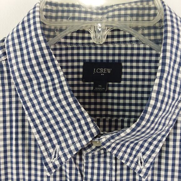 J. Crew Button Down Classic Shirt Men's XL‎ Blue & White Gingham Check Gorpcore - Picture 2 of 12